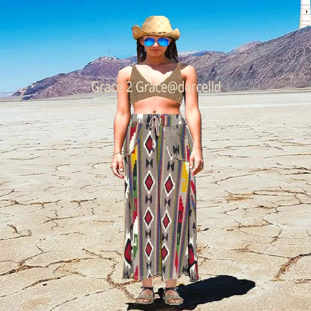 Women's Aztec Tribal Boho Maxi Skirt Sz XL compared to Anthropologie - Picture 1 of 5
